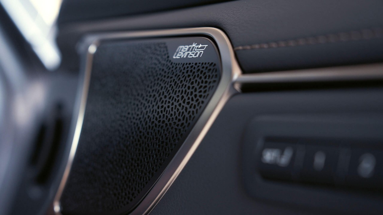 Close-up of a Mark Levinson® speaker in the Lexus ES