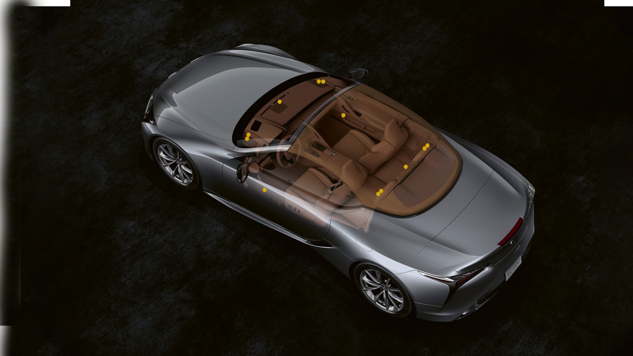 Lexus LC Convertible aerial view graphic 