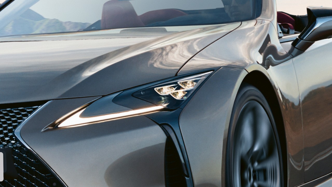 The Lexus LC Convertible's LED Headlights