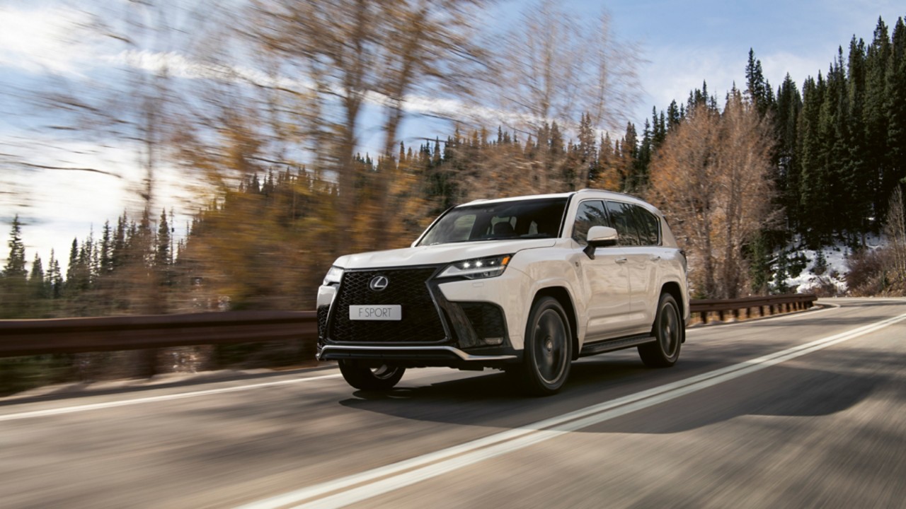 Lexus LX driving on a road