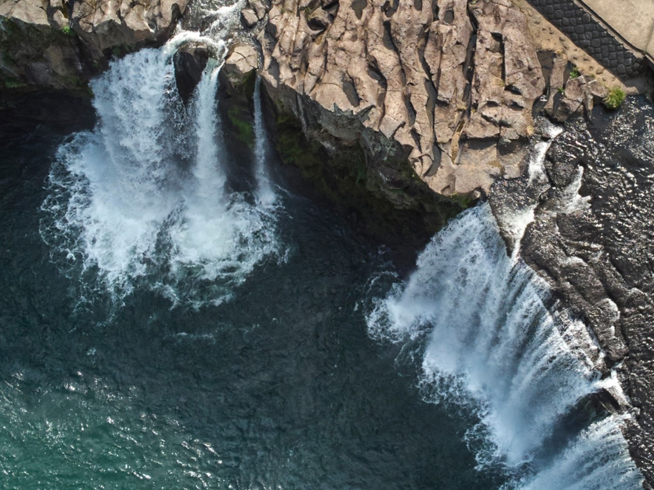 Aerial view of a waterfall