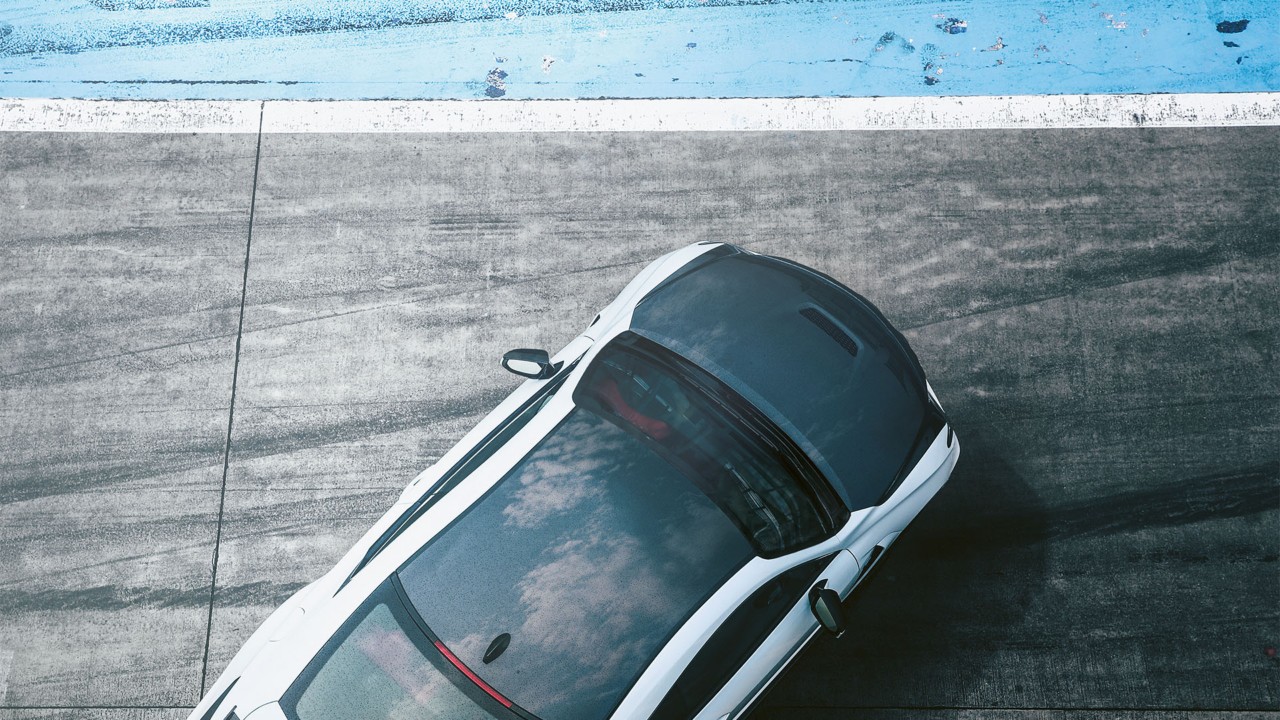 An aerial shot of the Lexus RC F Track Edition