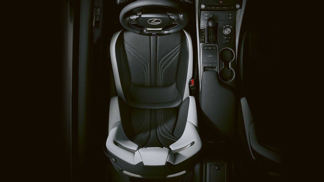 A shot of the Lexus RC F's heated seat