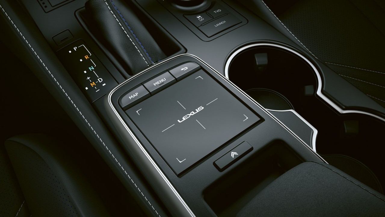 The Lexus RC F's touch pad 