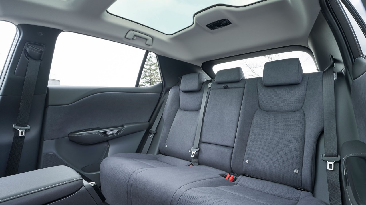 Rear back seats of the Lexus RZ 450e