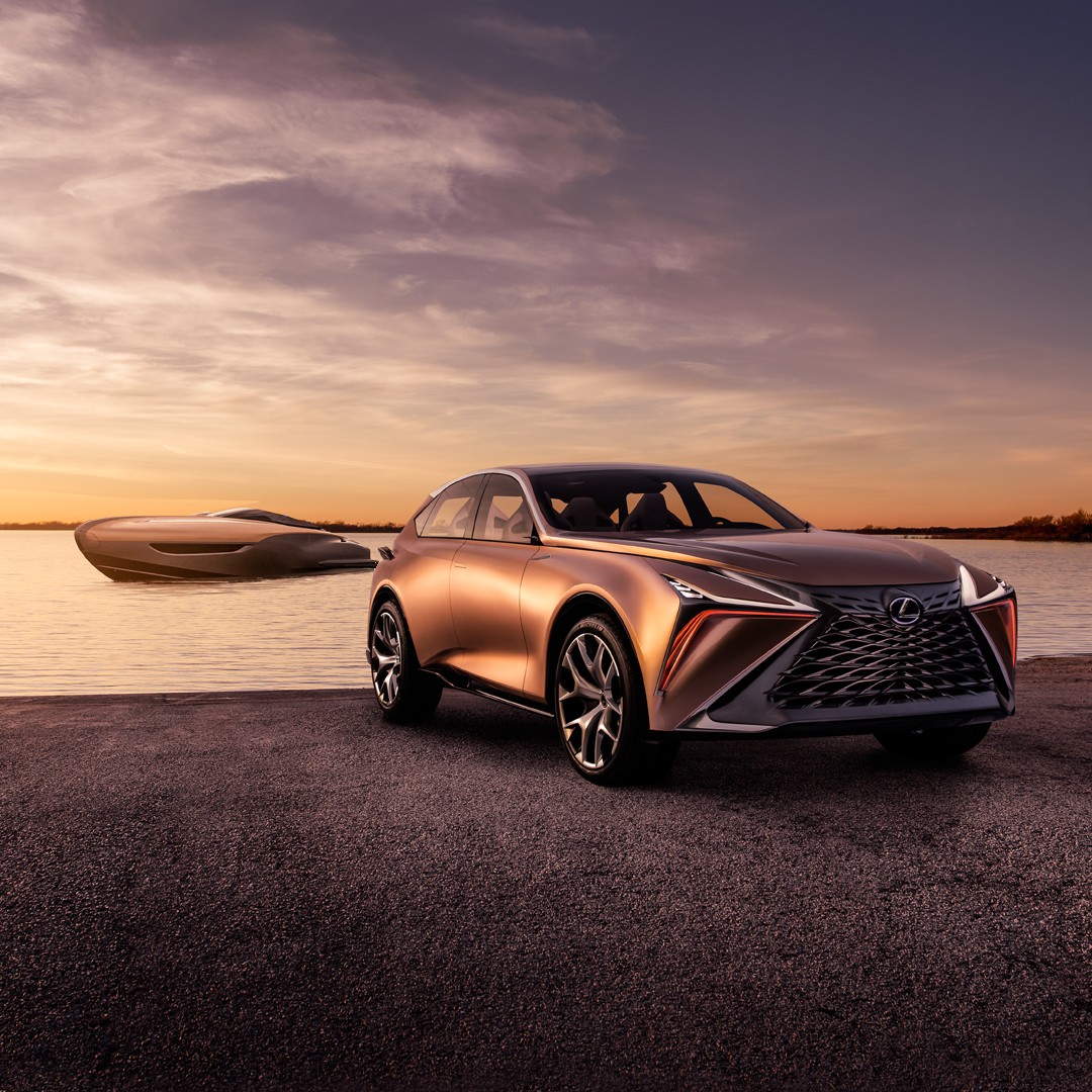 Lexus LF-1 Limitless concept car in a coastal location 