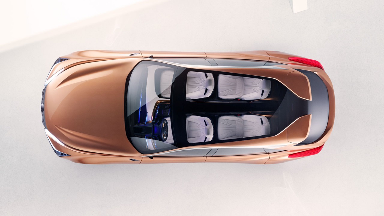 Aerial view of the Lexus LF-1 Limitless concept cars