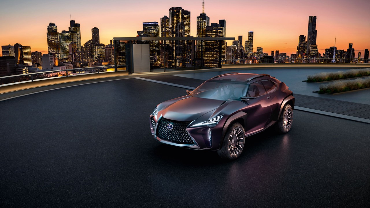 Lexus UX Compact Crossover concept car in a city location 