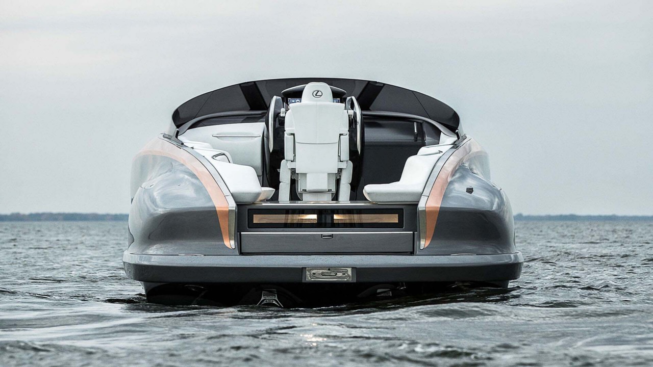 A rear view of the Lexus Sports Yacht