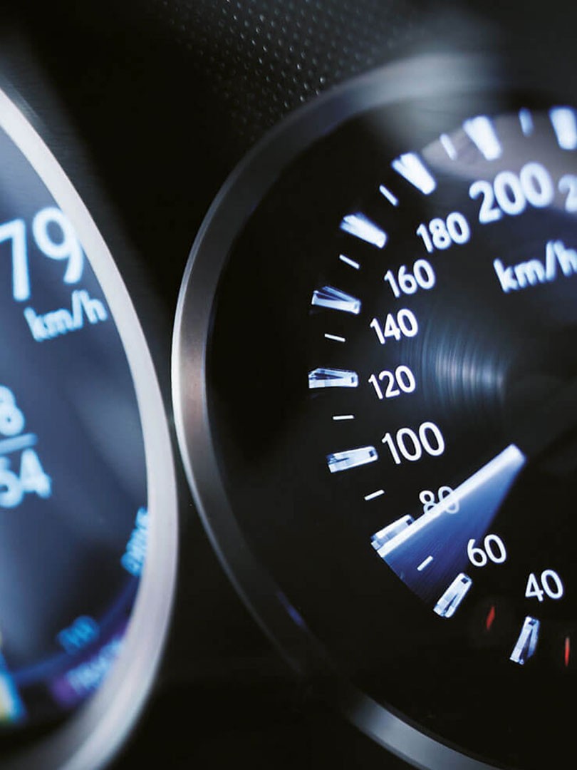 A car speedometer
