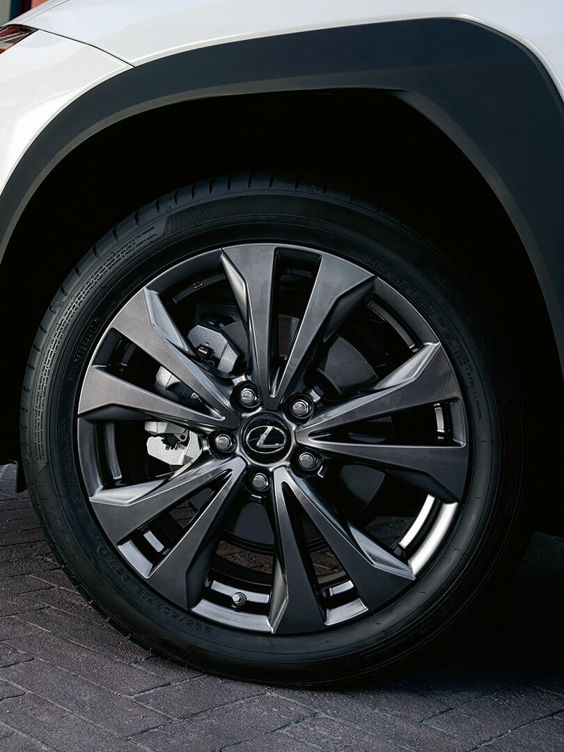 A close up on a Lexus wheel 