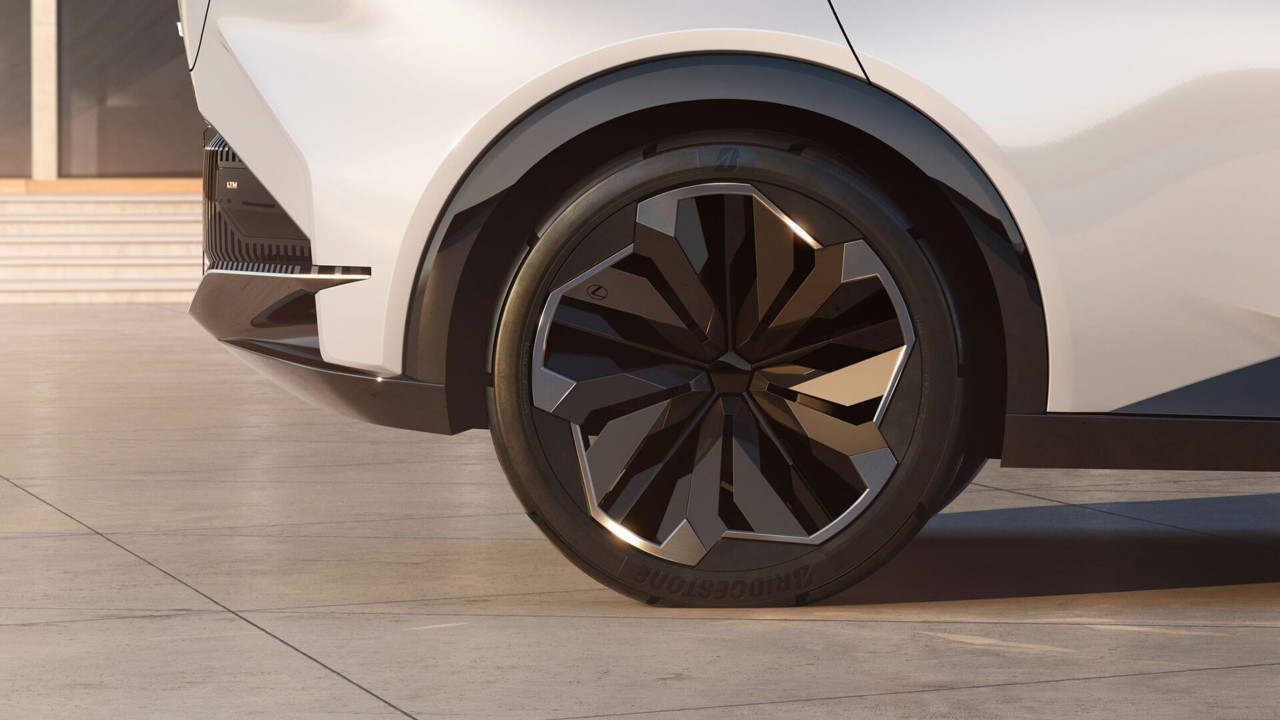Close up of the Lexus LF-Z Electrified concept cars wheel