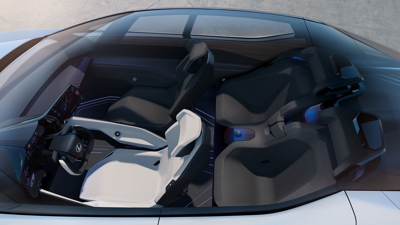 Aerial view of the Lexus LF-Z Electrified concept cars interior 