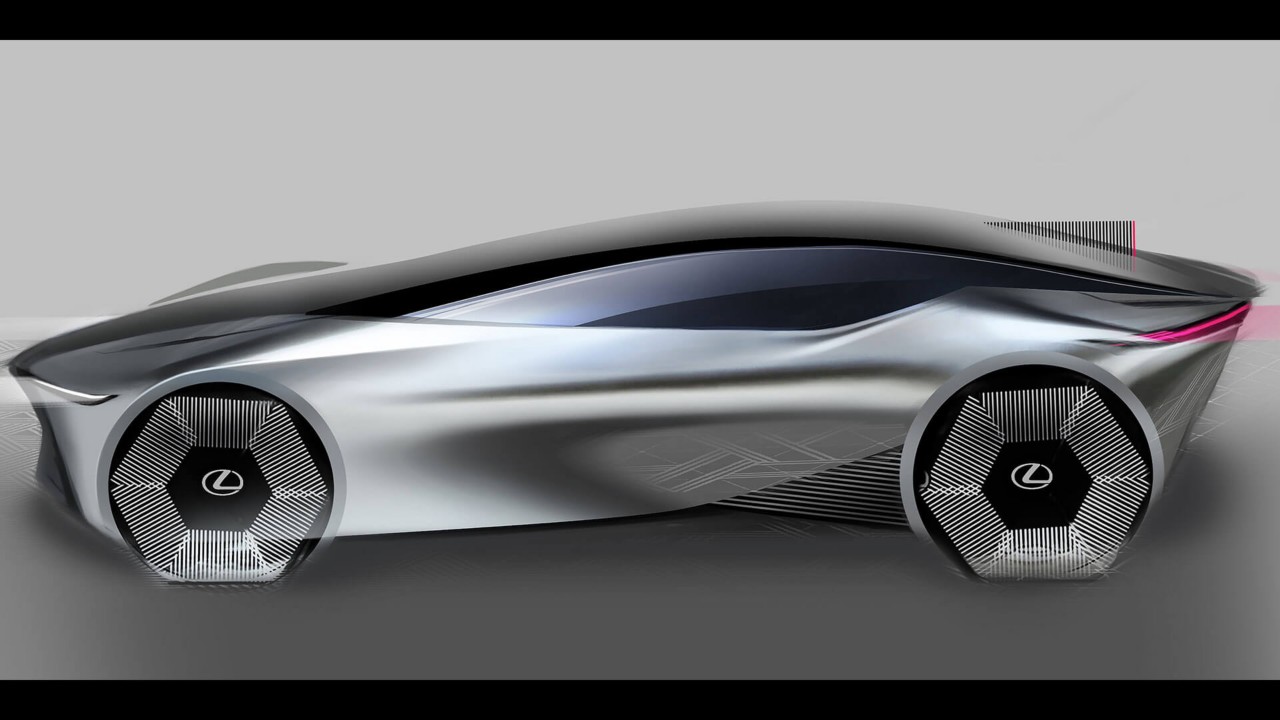 Detailed side sketch of the Lexus LF-Z Electrified concept car