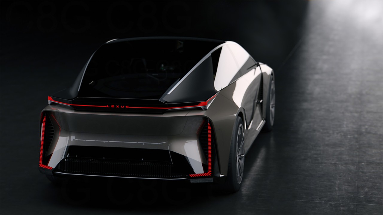 An rear view of the LF-ZC concept car