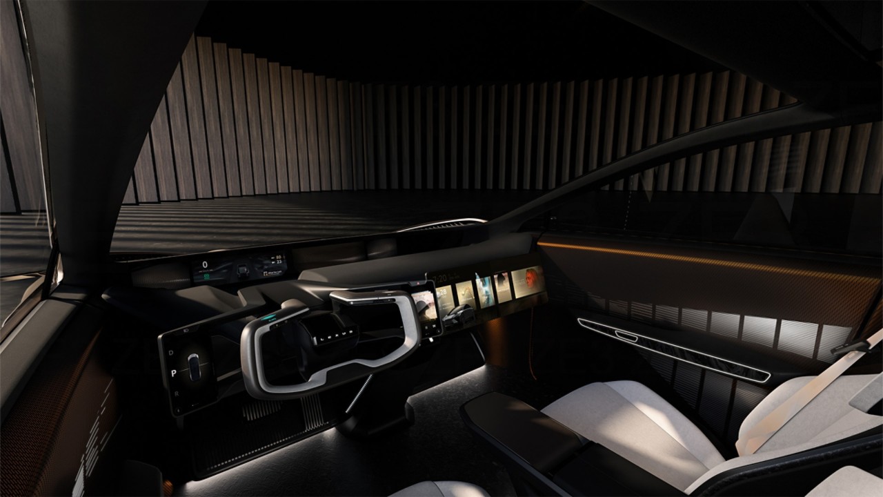 An interior view of the LF-ZC concept car