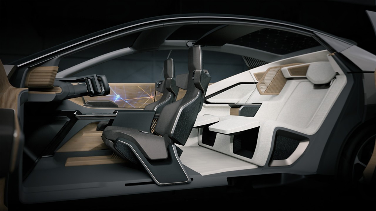 A side view of the LF-ZL concept car interior